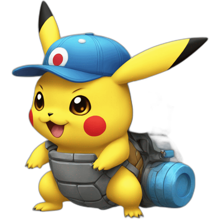 pikachu avec tortank emoji