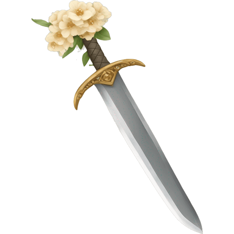 sword with beige florals emoji