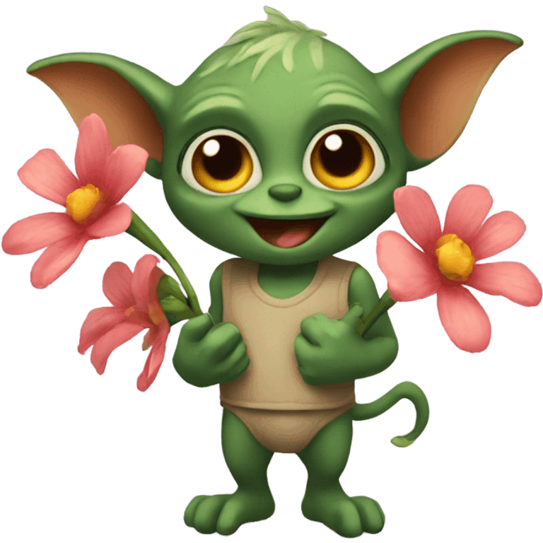 gremlin holding flowers  emoji