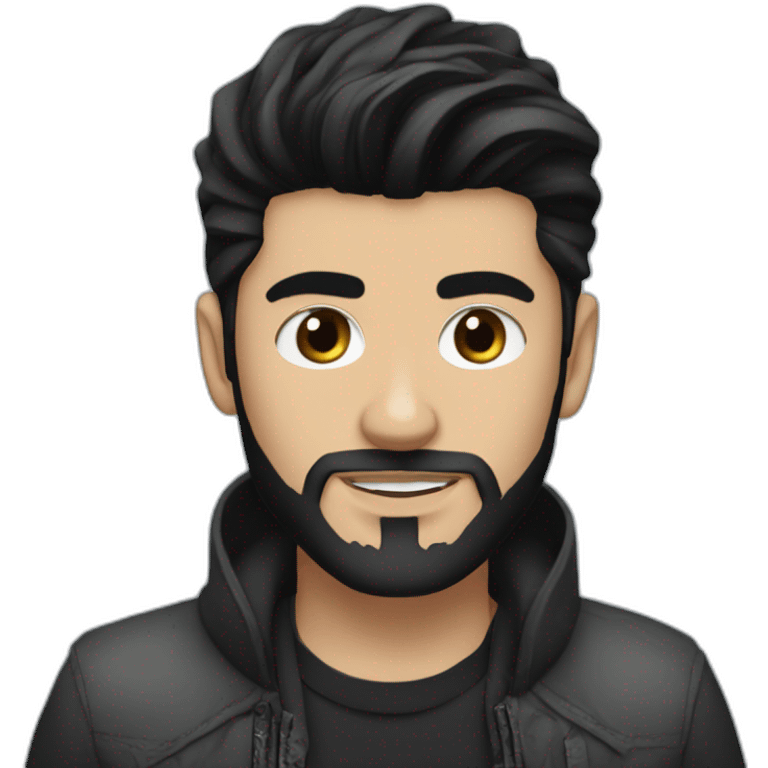 Zayn Malik with black hair and beard emoji