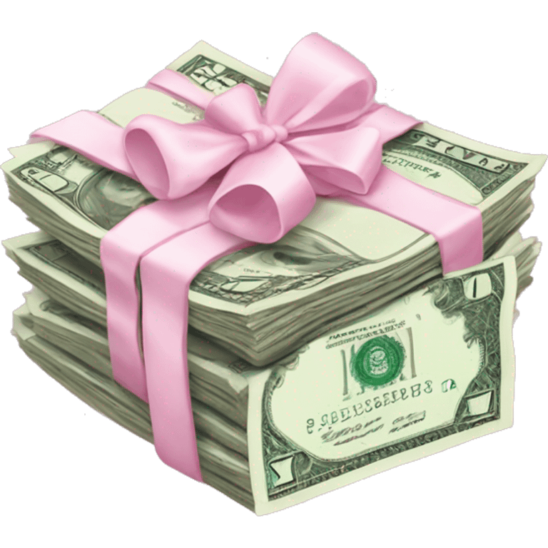 A bundle of pastel pink dollars emoji