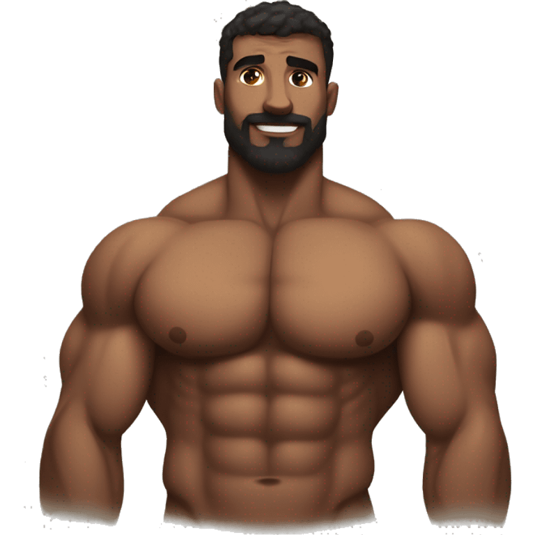 Shirtless, hairy chest, Bodybuilder, biceps, military haircut emoji