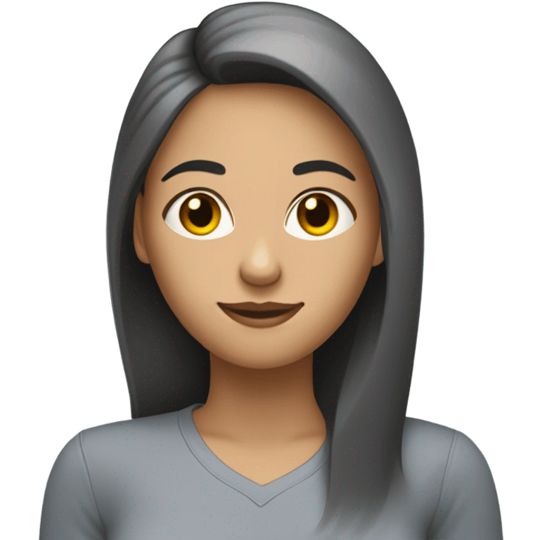 Computer science woman lighter skin and straight hair emoji