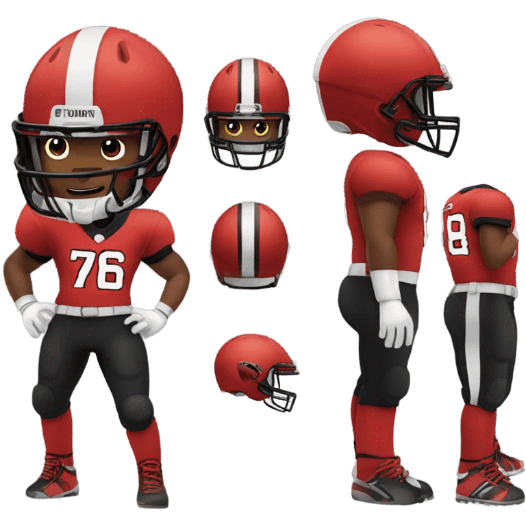 American football player in red and black emoji