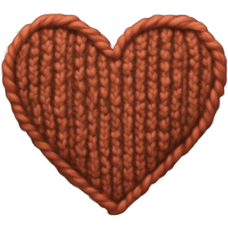 Brown knitted heart emoji