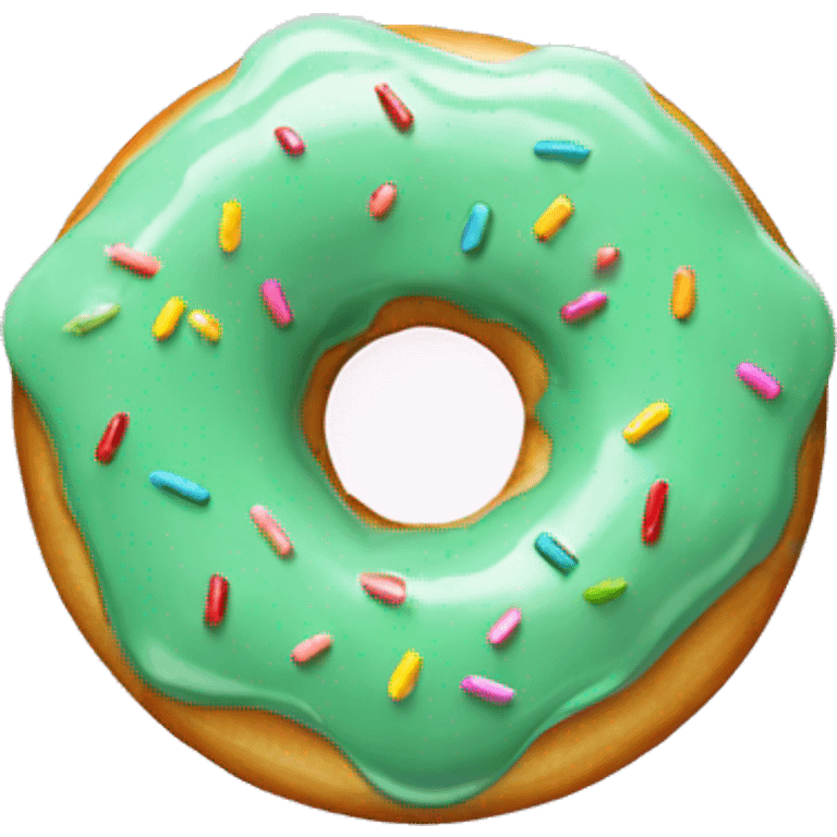 donut with light green glaze and colorful sprinkles emoji