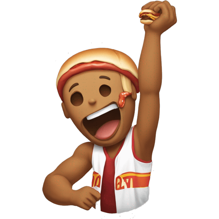 Slam Dunk with man eating a hotdog  emoji