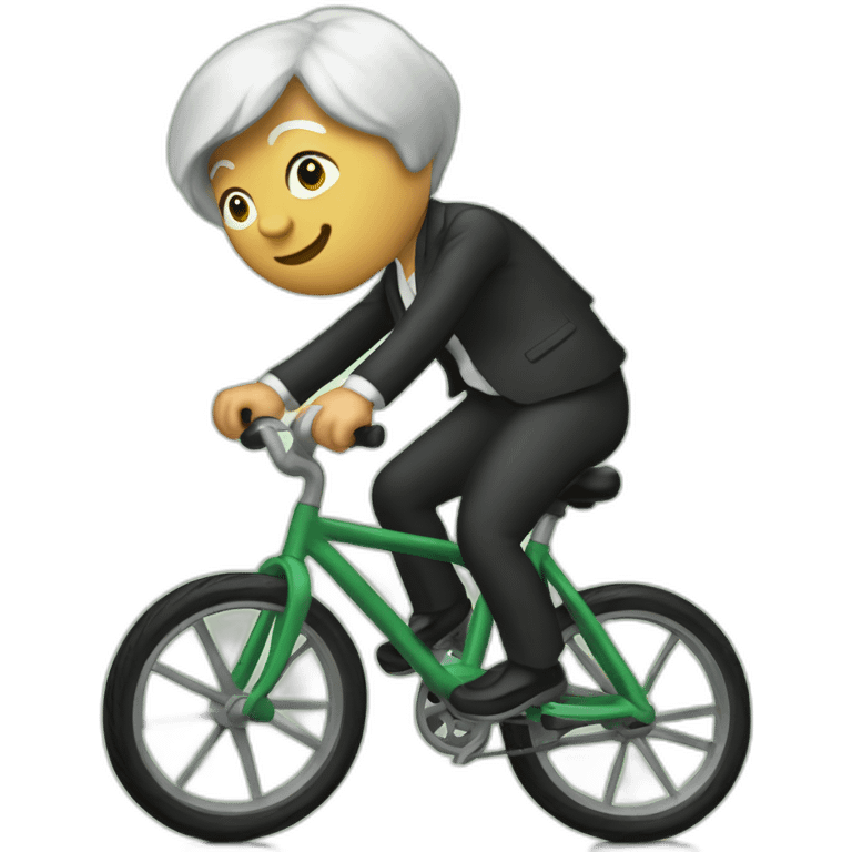 Yellen riding bicycle emoji