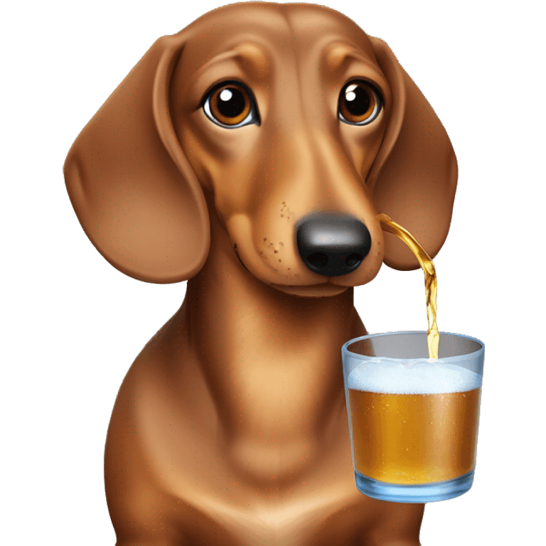 Daschund drinking clase azul emoji