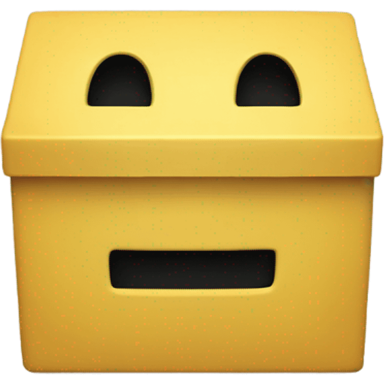 A Yellow emoji box block with 2 black vertical lines  emoji