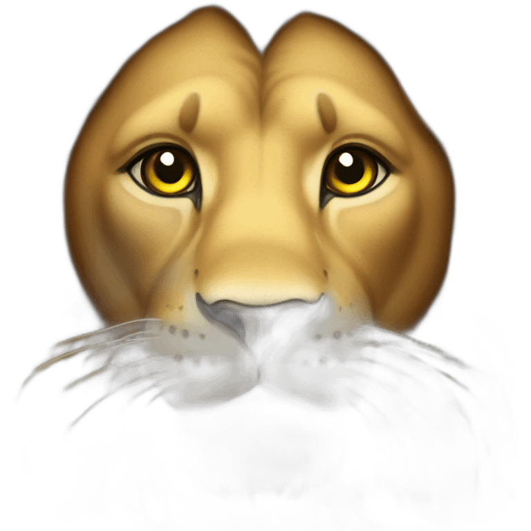 lion with eyes hearts emoji