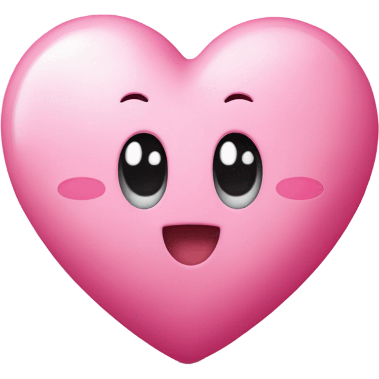 Kirby hugging a heart emoji