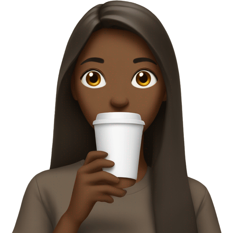 Girl drinkimg coffee emoji