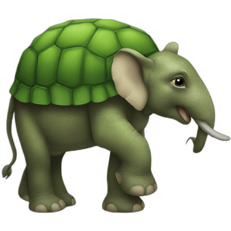 tortue sur un éléphant emoji