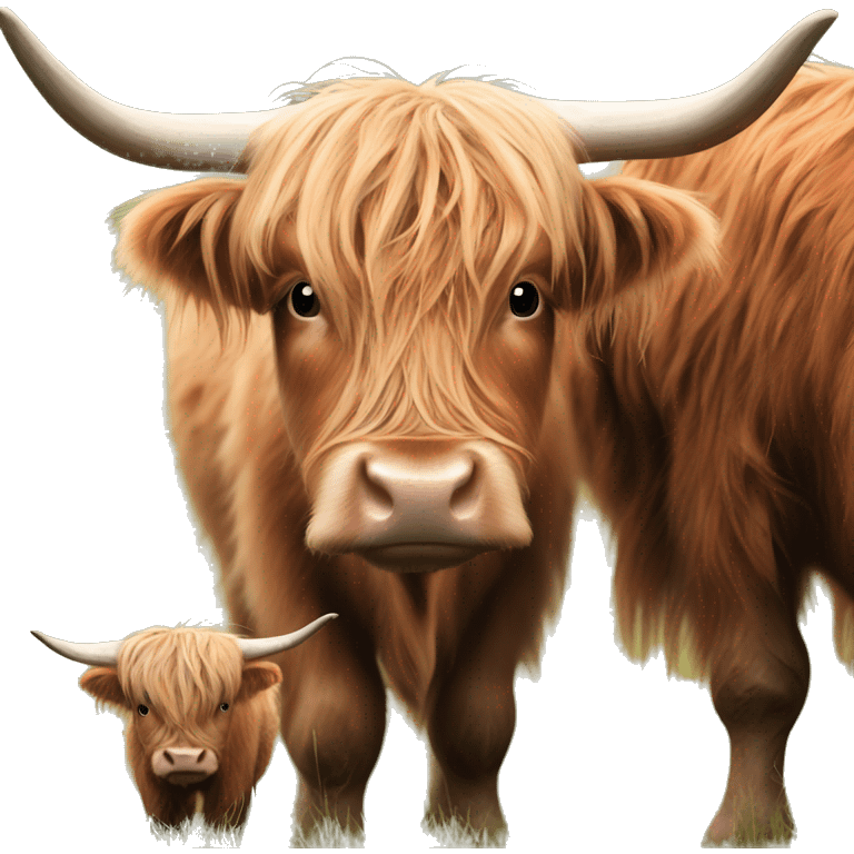 highland cow and calf emoji