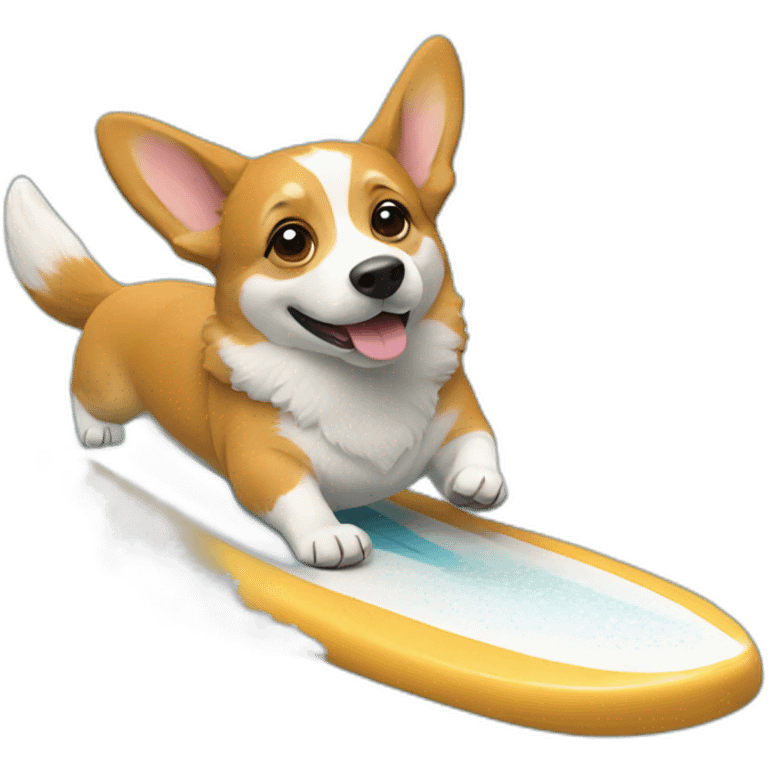 corgi surfing emoji