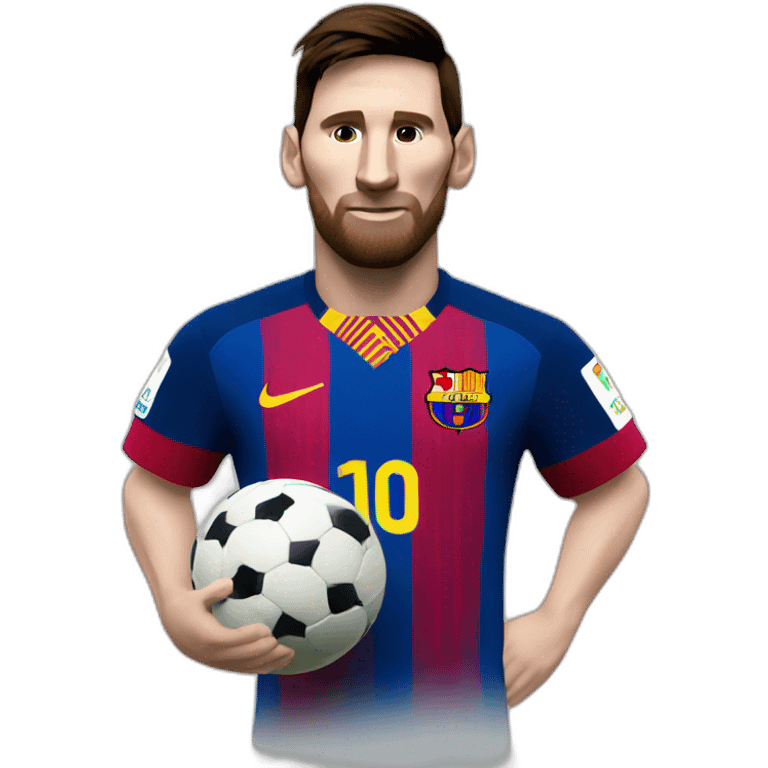 Lionel Messi with a funded next logo emoji