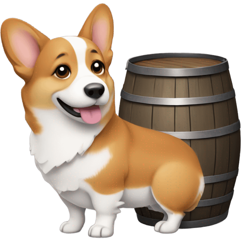 Corgi with barrel on neck emoji