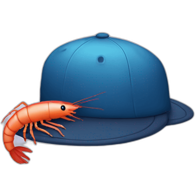 cap with a shrimp emoji