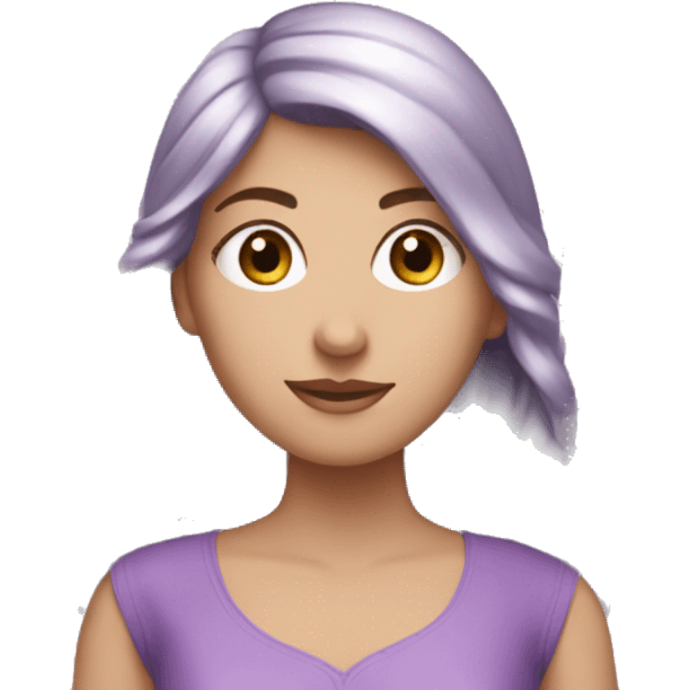 White  girl in indian lavender dress. emoji