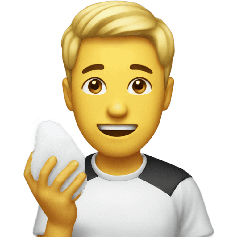 Emoji doing salt emoji