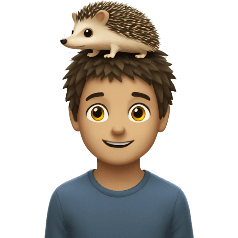 Hedgehog with a boy  emoji