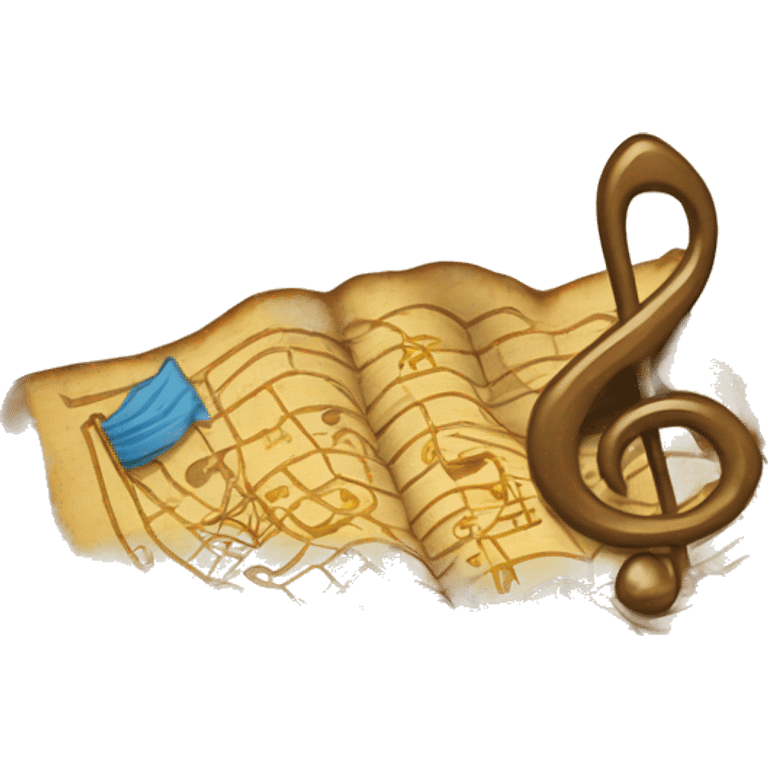 Treasure map with music inside emoji