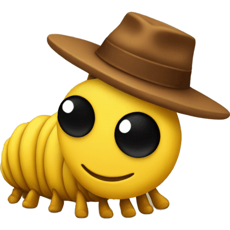 yellow caterpillar with a brown hat  emoji