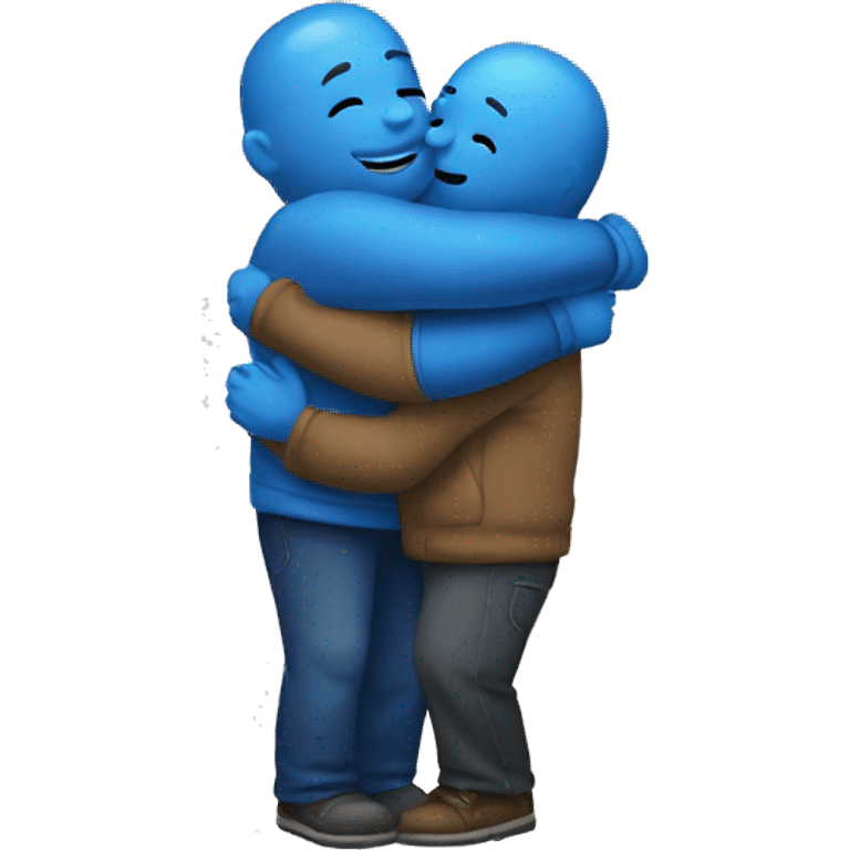 Hug love blue eys emoji