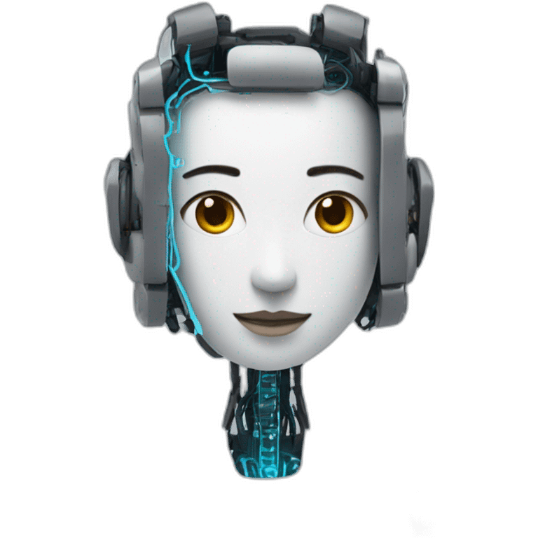 artificial intelligence as a person with robotic traces emoji