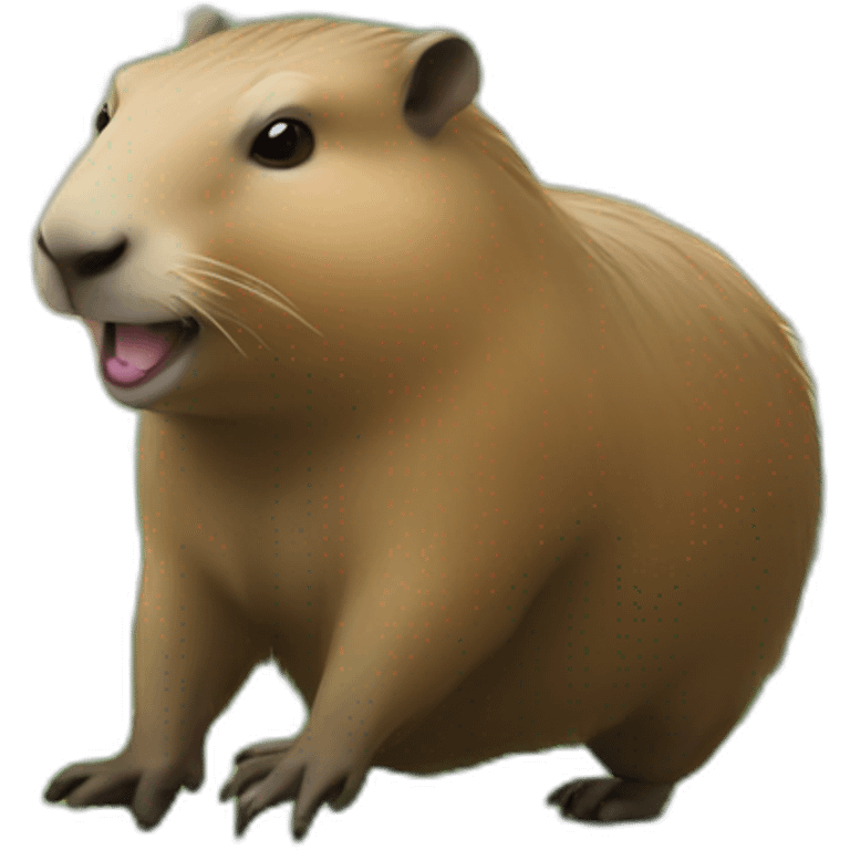 A capybara playing football table emoji