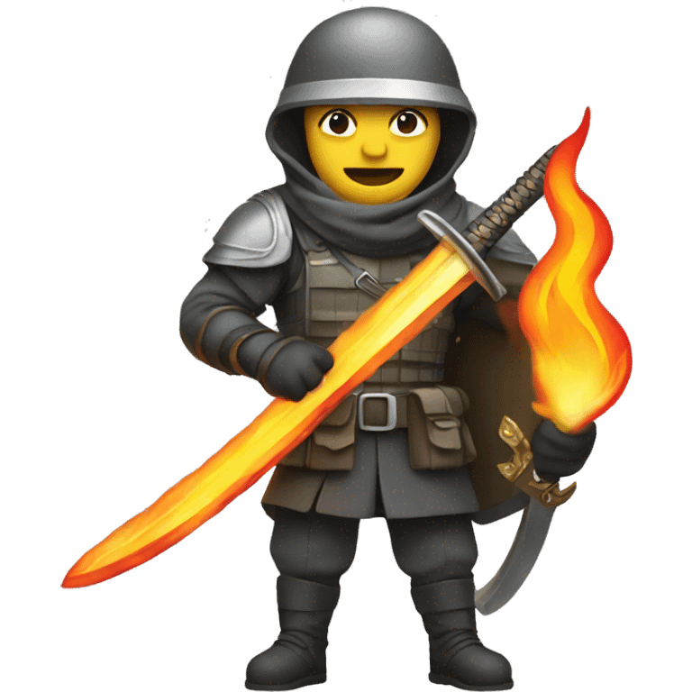 Solider wielding a flaming sword   emoji