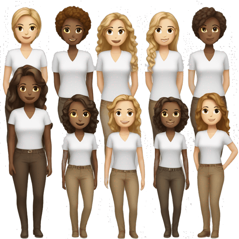 dream work team women 2 white 1 brown  emoji