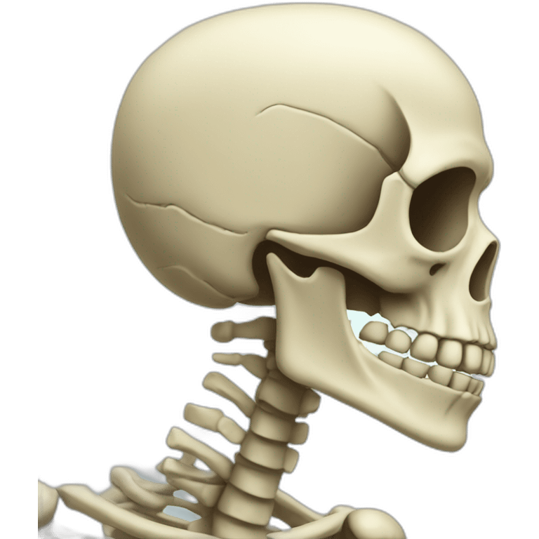 Skeleton with air cut emoji