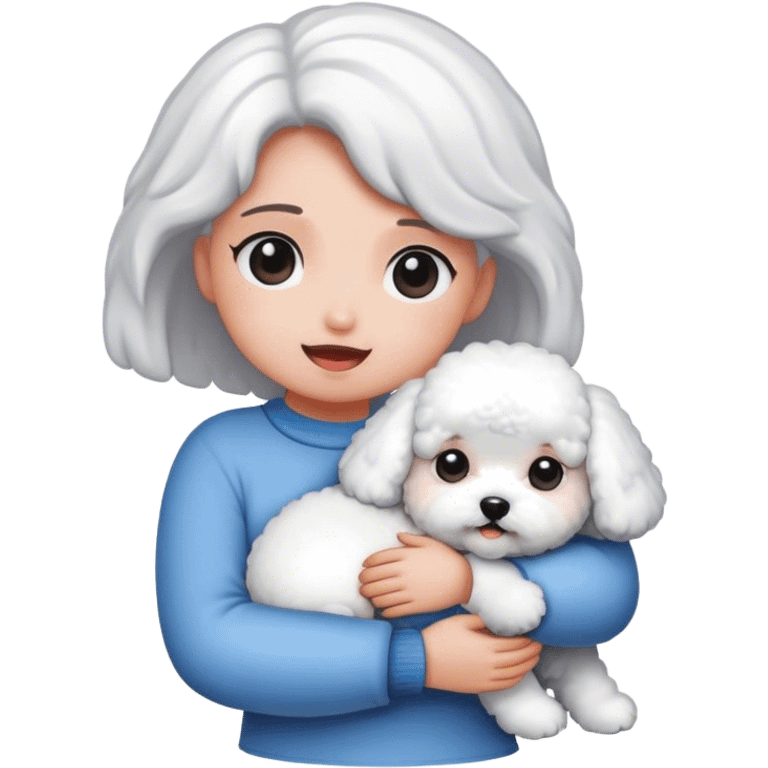 Bichon held by a girl emoji