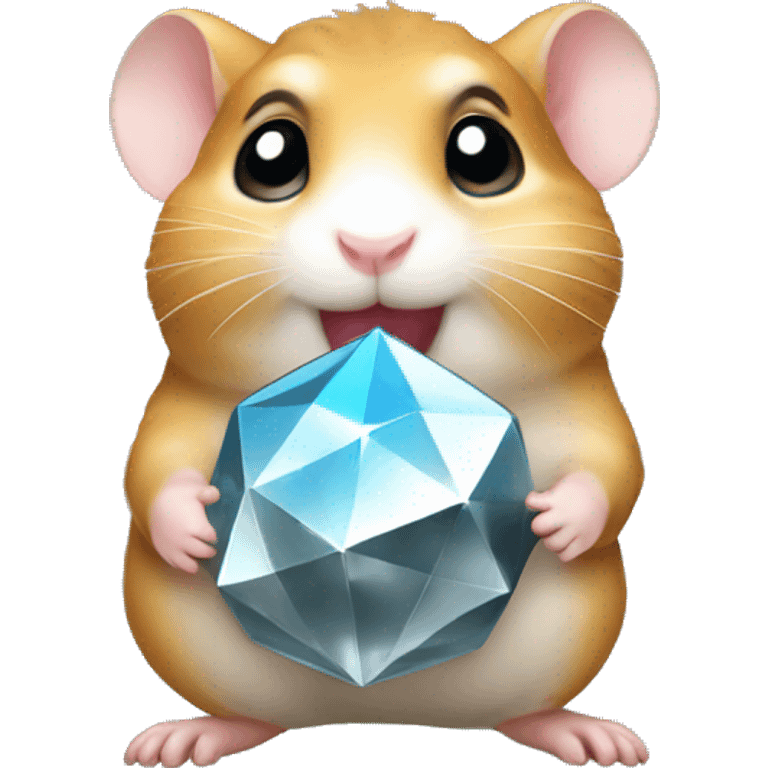 A hamster holding youtube diamond award emoji