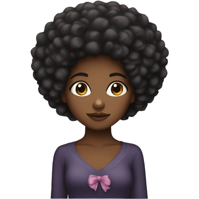 black girl with fro with a bow emoji