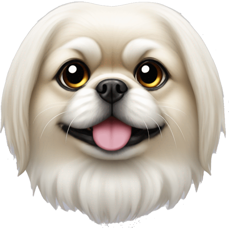 White pekingese emoji