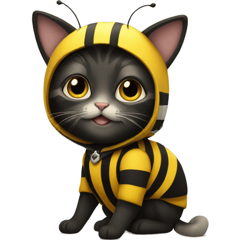 cat in a bumblebee costume emoji