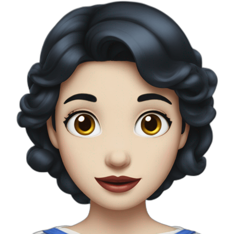 Black hair blue eyes Snow White character emoji