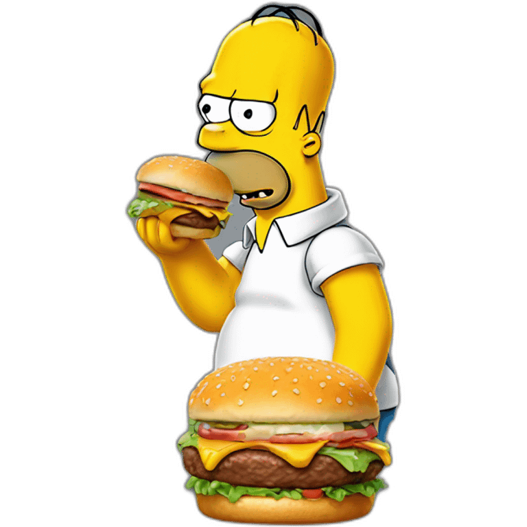 Homer Simpson eating burger emoji