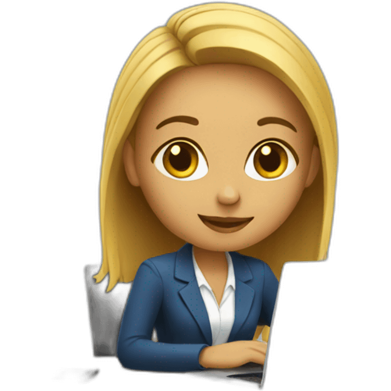 corporate girl working on laptop emoji