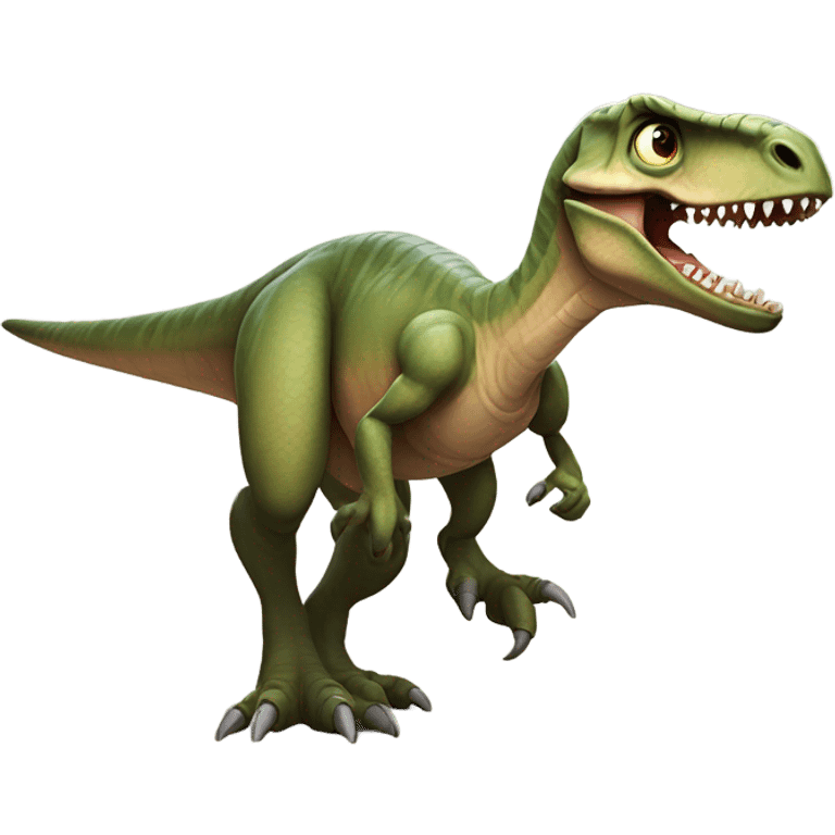 Raptor Dino with cute eyes emoji