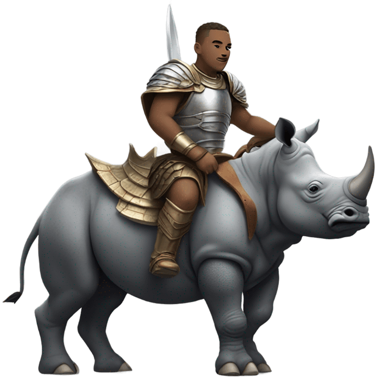 Warrior riding on top of a rhino emoji