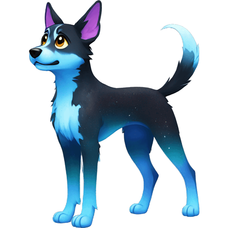 Colorful Sparkle-dog-fursona full body emoji