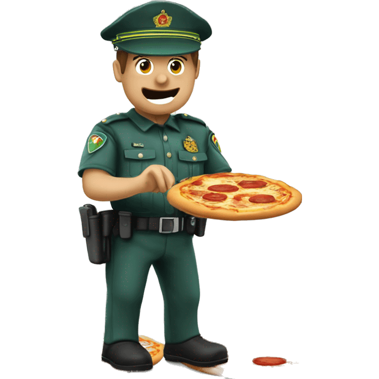 un guardia civil comiendo pizza emoji