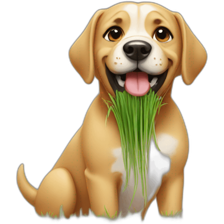 dog with grass in mouth emoji