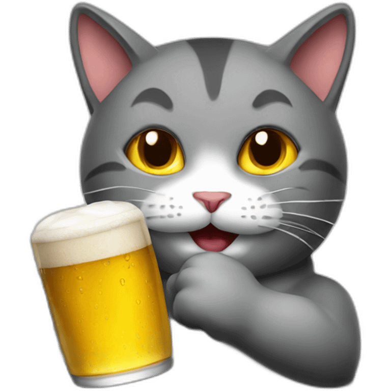 sexy cat grabbing a cup of beer emoji