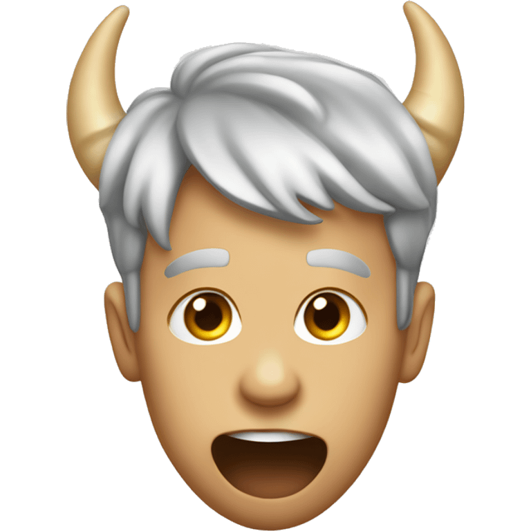 man sticking out tongue with sign of the horns underneath emoji