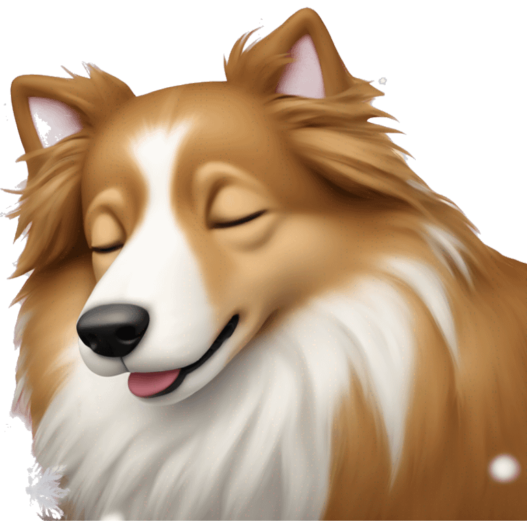 sleeping shetland sheepdog christmas emoji